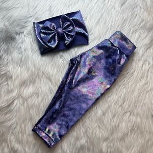6-12 Purple reflective pants and headbabd